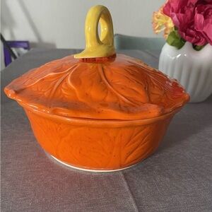 California USA Pottery Casserole Dish #907- Orange
